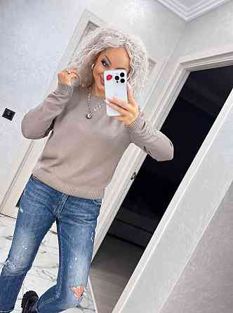 Джемпер кофта в'язаний теплий жіночий базовий Бежевий Київ