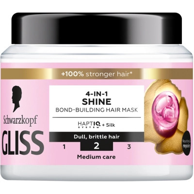 Маска для волос Gliss 4-In-1 Shine Bond-Building Hair Mask 400 мл (9000101726336) Винница - изображение 1