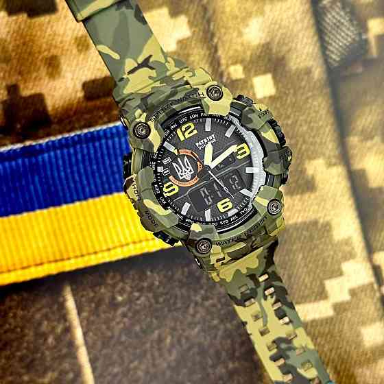 Patriot 002CMGRUASI Тризуб срібло Зелений камуфляж + Коробка. SBR Київ