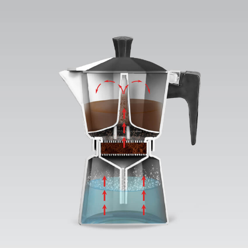 Кавоварка гейзерна 300мл (6 порцій) алюмінієва MR-1666-6 Maestro Житомир