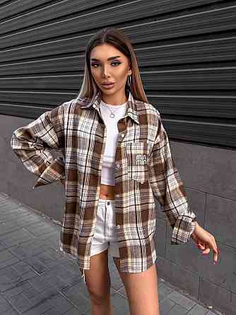 Женская рубашка в клетку (с накатом) Одесса