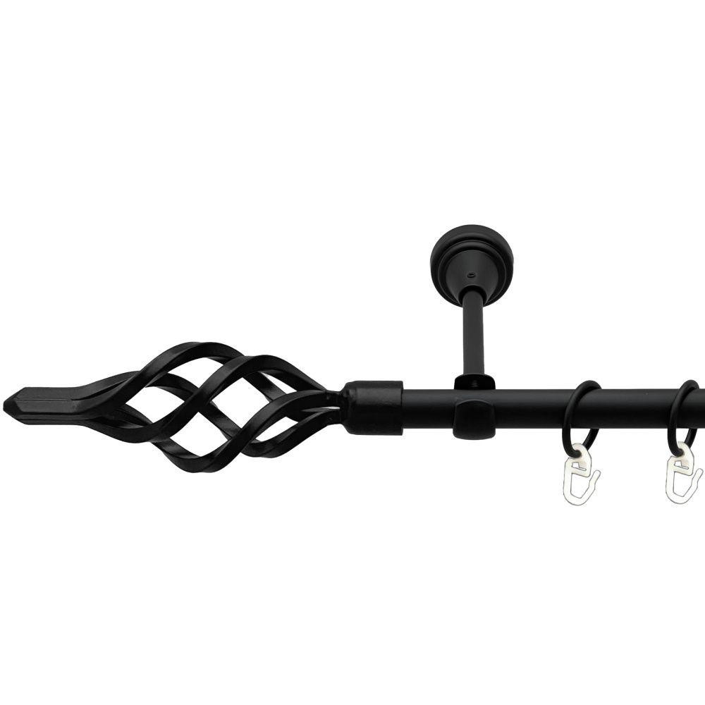 Карниз Orvit Ажур Мала металевий однорядний відкритий гладка труба кільце металеве Чорний Оксамит 16 мм 200 см Львов - изображение 1