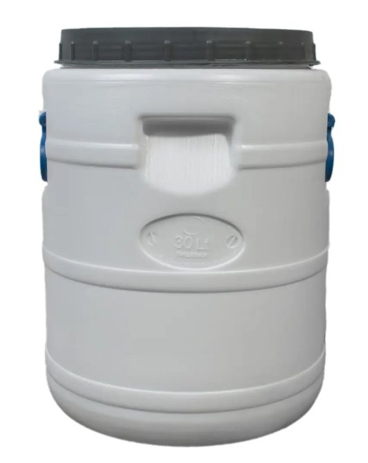 Пластиковая  бочка  30 л пищевая белая бидон  широкая горловина для солений,меда, молока Днепр - изображение 1