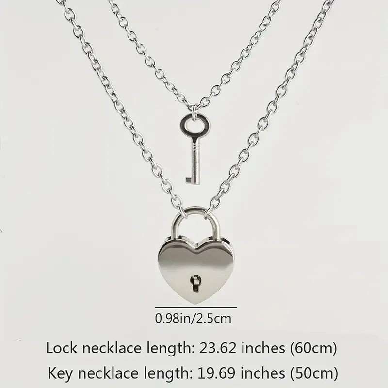 Парні підвіски “Серце-замок і ключ” — нержавіюча сталь (набір 2 кулонів) Київ - фото 8