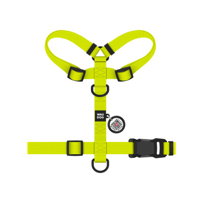 Шлей для собак WAUDOG Magnet анатомическая Н-образная с QR-паспортом, магнитная пряжка-фастекс S лимонная (262226) Винница - изображение 3