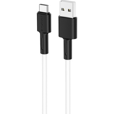 Дата кабель USB 2.0 AM to USB-C 1.0m 3A silicone BX31 white BOROFONE (6931474710406) Вінниця - фото 1