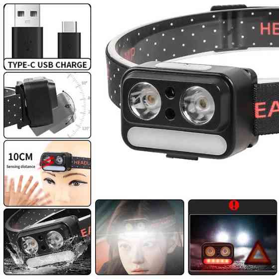 Фонарь налобный мощный 2069-XPG+XPG+5SMD Motion sensor, Фонарик налобник, Фонарь на голову для бега KZ-89 Ивано-Франковск