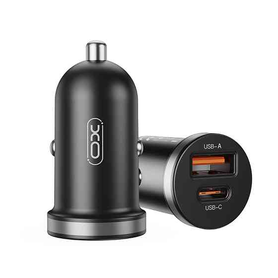 Автомобільний зарядний пристрій XO CC56 Plastic mini 30W+ Type-c кабель чорний Львів