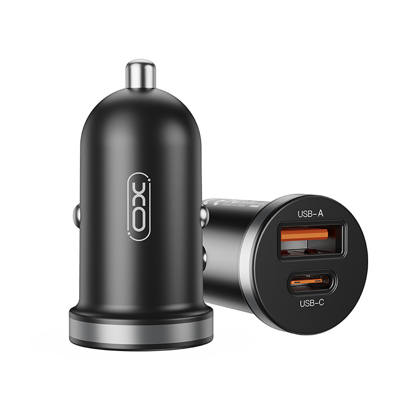 Автомобільний зарядний пристрій XO CC56 Plastic mini 30W+ Type-c кабель чорний Львів - фото 2