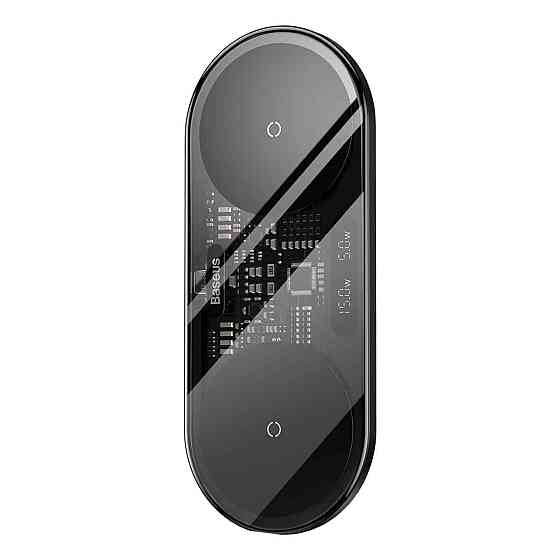 Бездротовий зарядний пристрій Baseus цифровий LED Display 2in1 20W, колір чорний універсальні version WXSX010101 Одеса