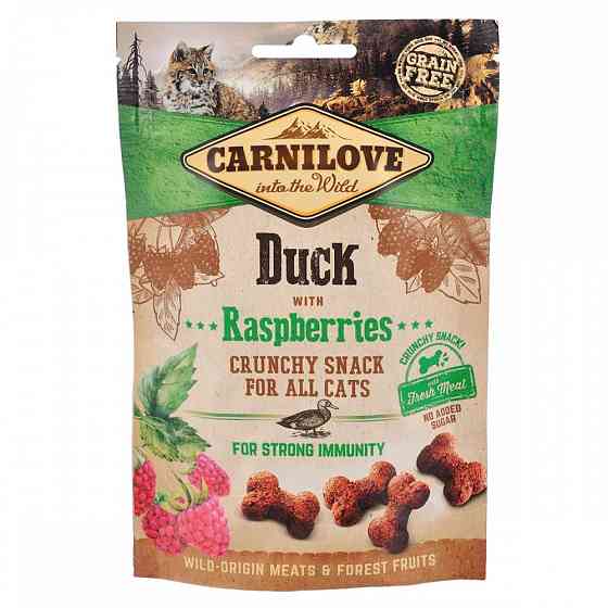 Ласощі Carnilove Cat Crunchy Snack для котів, качка та малина, 50 г Вінниця
