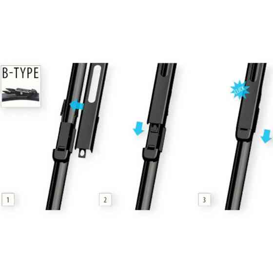 Щетки oximo модельные безкаркасные (к-т 2шт) b-type 550 + 450 мм дворника Мукачево