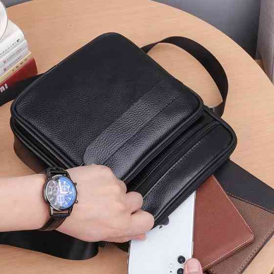 Мужская кожаная барсетка через плечо 22х26х9, мессенджер с ручкой Bexhill Bx-66503 черный Киев