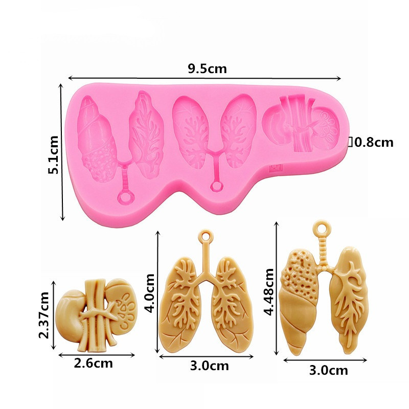 Молд силиконовый Органы 95 на 51 мм розовый Киев - изображение 2