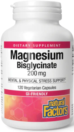 Гліцинат магнію Natural Factors Magnesium Bigglycinate 200 mg 120 розт капс Київ