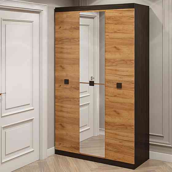 Шкаф 3-х дверный Эверест Соната-1200 с зеркалом венге темный + дуб крафт золотой (DTM-2637) Львов