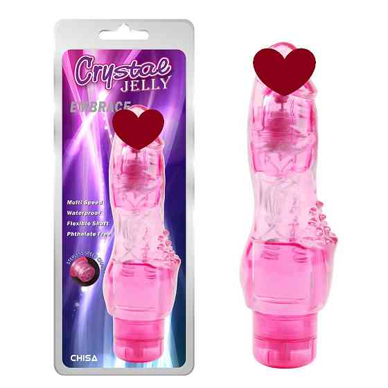 Вибратор Chisa Crystal Jelly Embrace с рельефом в области клитора для дополнительной стимуляции Sex Aura Киев