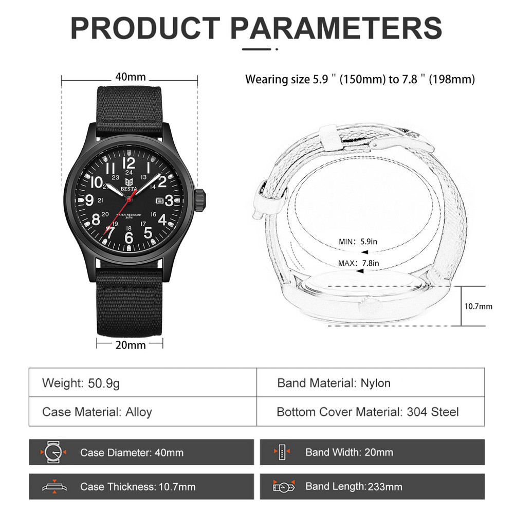 Часы мужские тактические Besta Command Black Киев - изображение 17