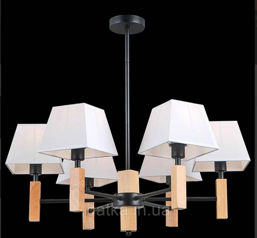 Люстра класична для вітальні VALESO V15-6 чорна Київ - фото 2