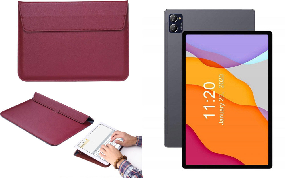 Чохол-конверт VitoCase для Chuwi HiPad X Pro, з функцією підставки для планшета Чорний Бордовий Київ - фото 1
