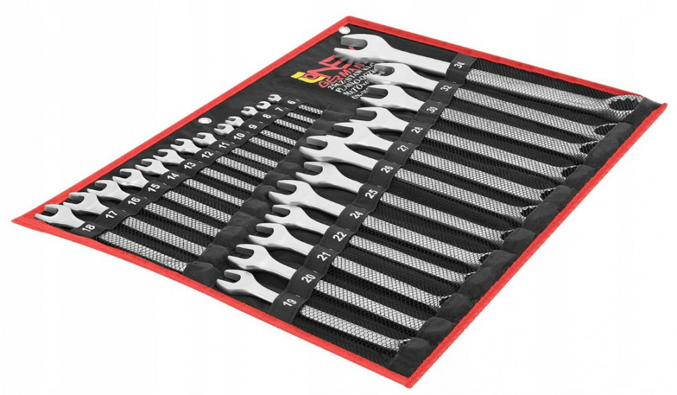 Набір ключів OX-252 6–36 мм, 25 предметів, Cr-V сталь, чохол, профі інструмент. Одеса - фото 2