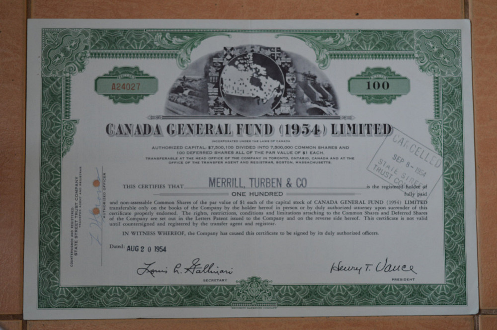 Акция. США. 1954 год №24027 (Г-1.51) Полтава - изображение 1