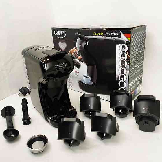 Капсульна кофемашина Camry CR 4414 3000Вт рожкова для меленої кави та 5 адаптерів для капсул Black YE-44 Львів