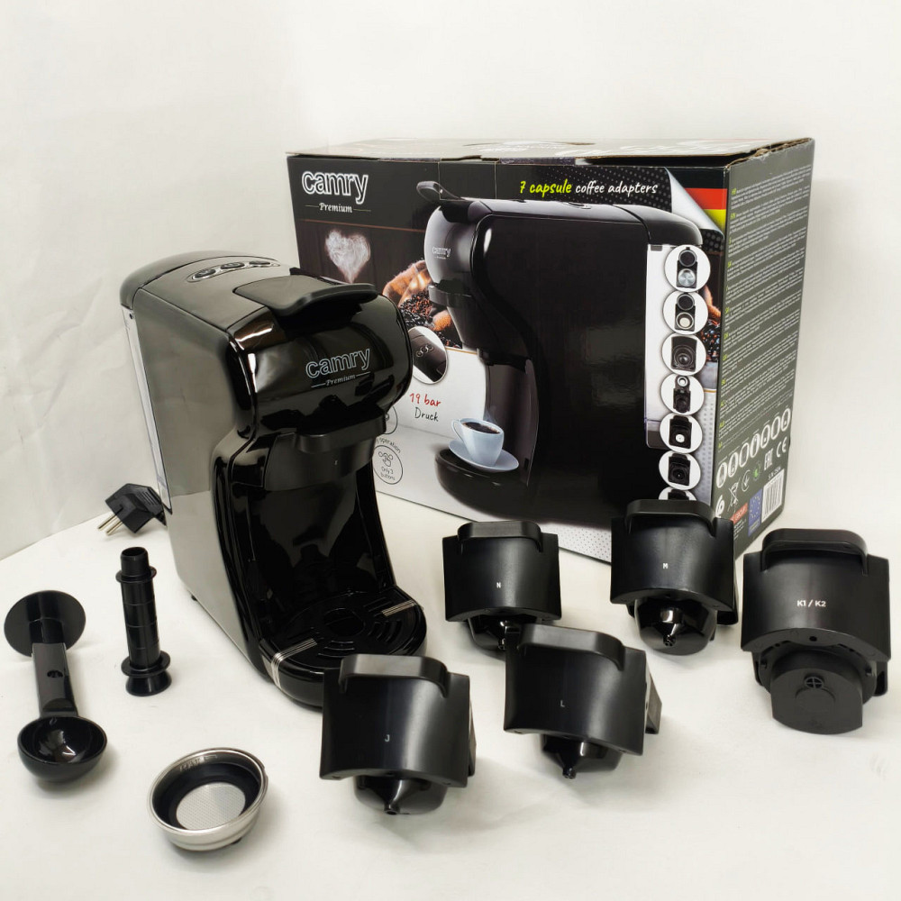 Капсульная кофемашина Camry CR 4414 3000Вт рожковая для молотого кофе и 5 адаптеров для капсул Black YE-44 Львов - изображение 5