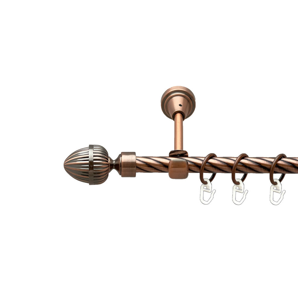 Карниз Orvit Одеон металевий однорядний відкритий скручена труба кільце металеве Мідь 16 мм 200 см Львов - изображение 1