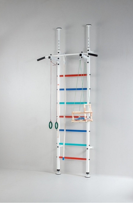 Шведская стенка детская Champion White с навесным набором для детей и взрослых до 120 кг с турником брусьями Каменское - изображение 5