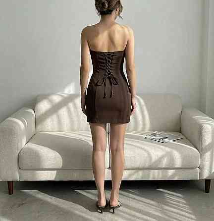 Жіноча стильна, романтична мінісукня креп-коколад, 44/46 Одеса