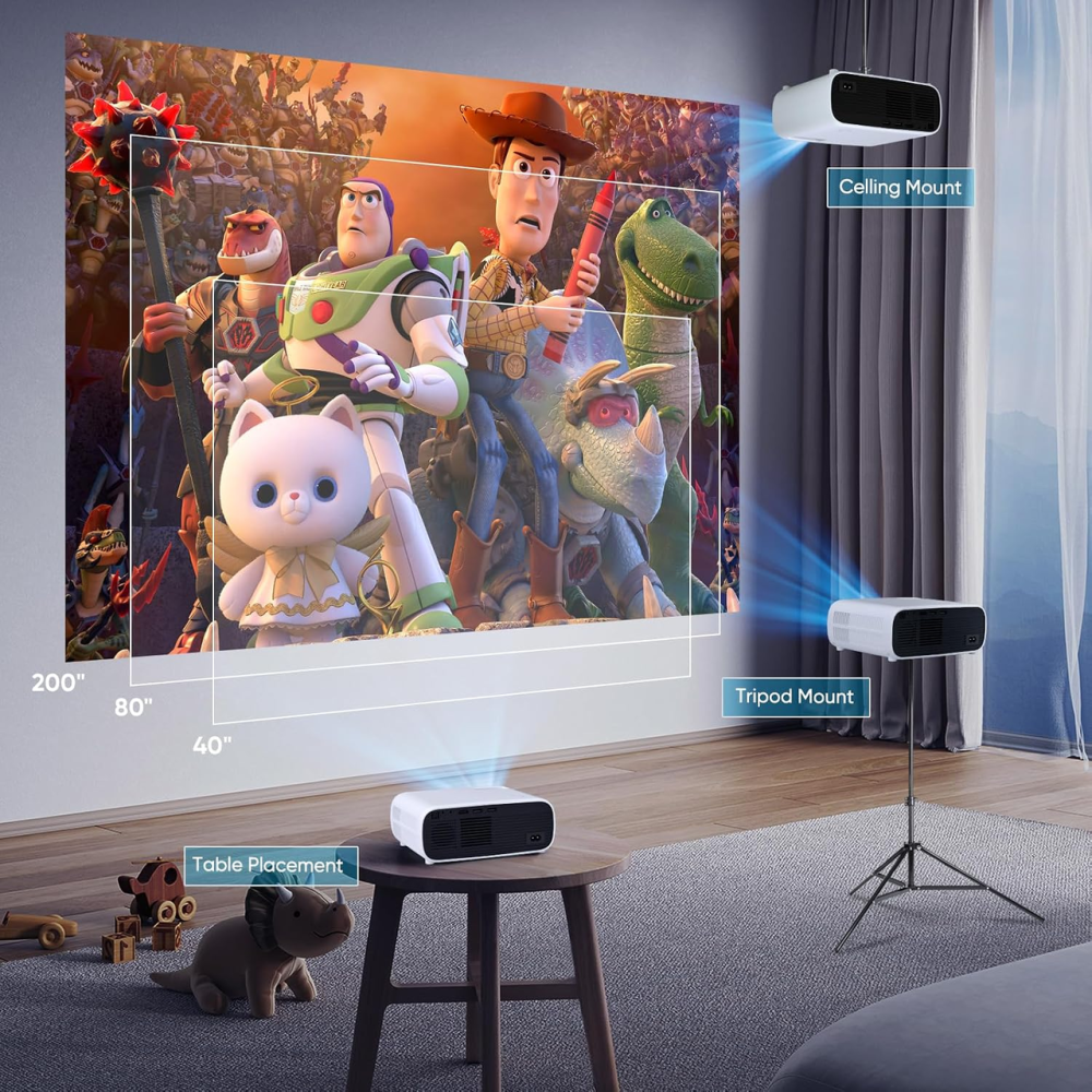 Міні-проектор ZDK 269B-B02 Full HD 1080P, 19000 лм, 5G Wi-Fi, Bluetooth 5.1, підтримка 4K, для смартфона PS5 Xbox Київ - фото 4