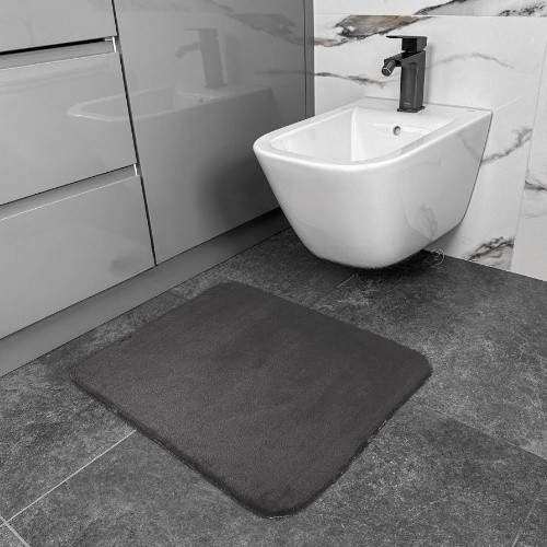 Килимок для підлоги з еко-хутра ТМ Dariana Moonbeam 60*90 см графітний Житомир - фото 4