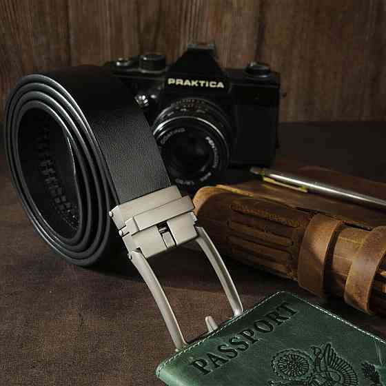 Ремінь чоловічий зі стильною пряжкою Чорний (Vintage) Київ