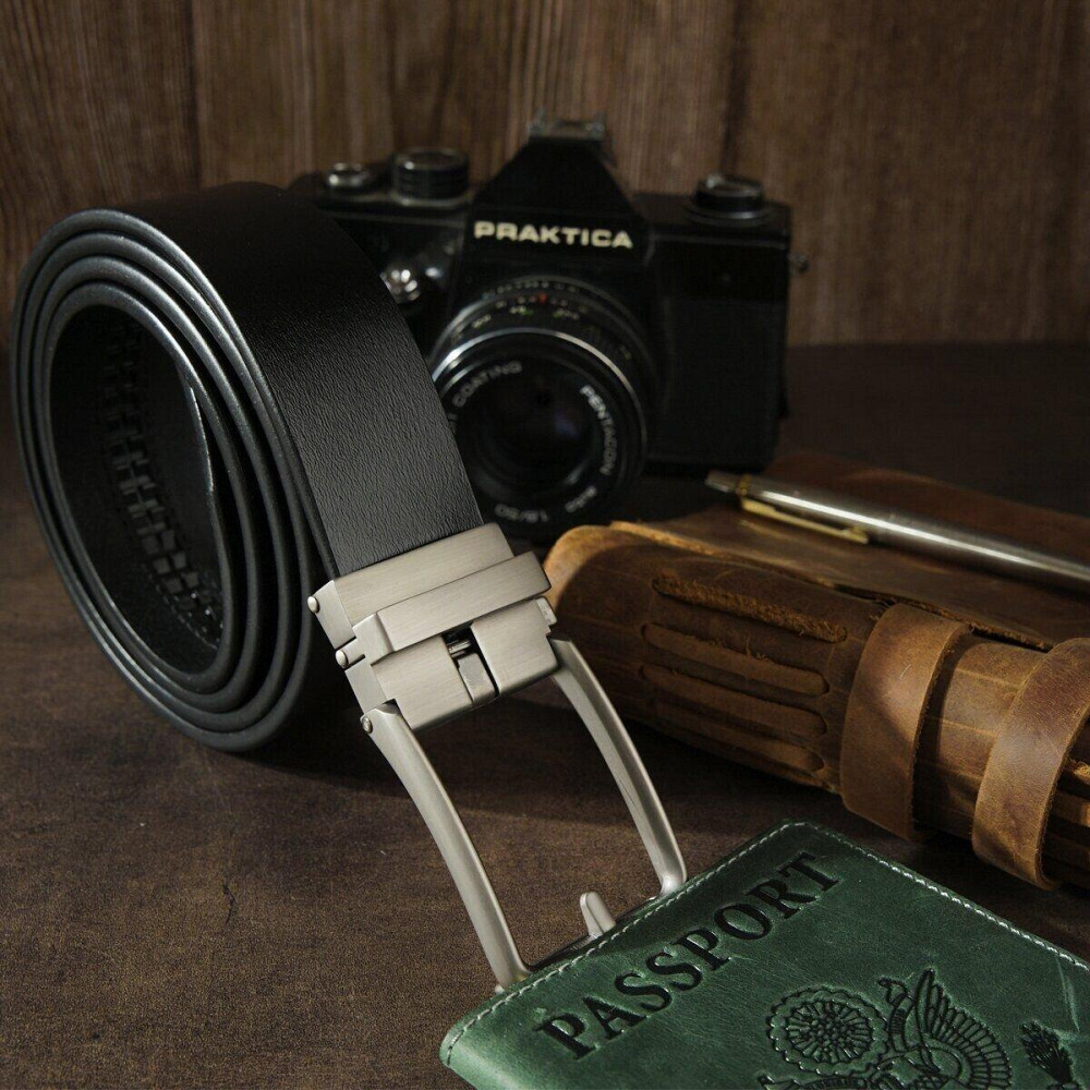 Ремінь чоловічий зі стильною пряжкою Чорний (Vintage) Київ - фото 3