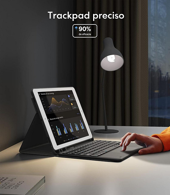 Чохол з Bluetooth клавіатурою для iPad 10.2" 9, 8, 7 покоління, Pro 10.5", Air 3, Earto з тачпадом QWERTY, захист для планшету Київ - фото 3