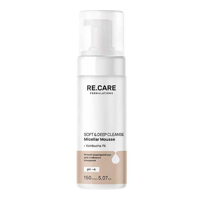 М'який міцелярний мус для глибокого очищення Soft & Deep Cleanse Micellar Mousse RE.CARE 150 мл Вінниця - фото 1