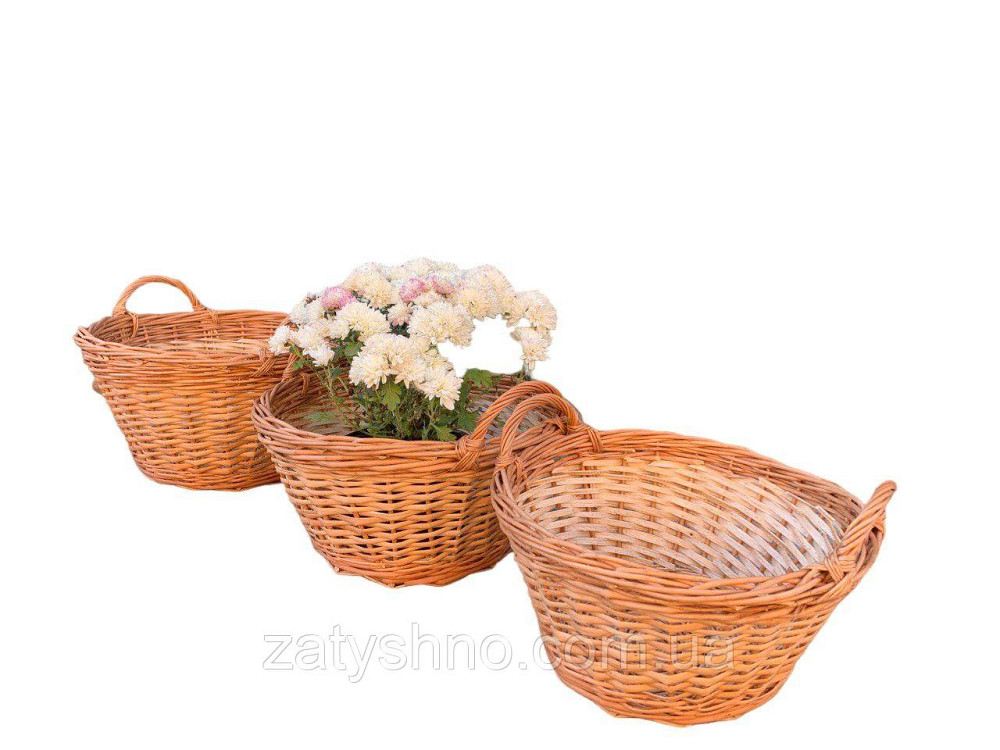 Набір кошиків на дрова або квіти плетені. Київ - фото 1