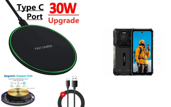 Бездротовий зарядний пристрій 30W для Ulefone Armor 28, Armor 28 Pro, Armor 28 Ultra Київ