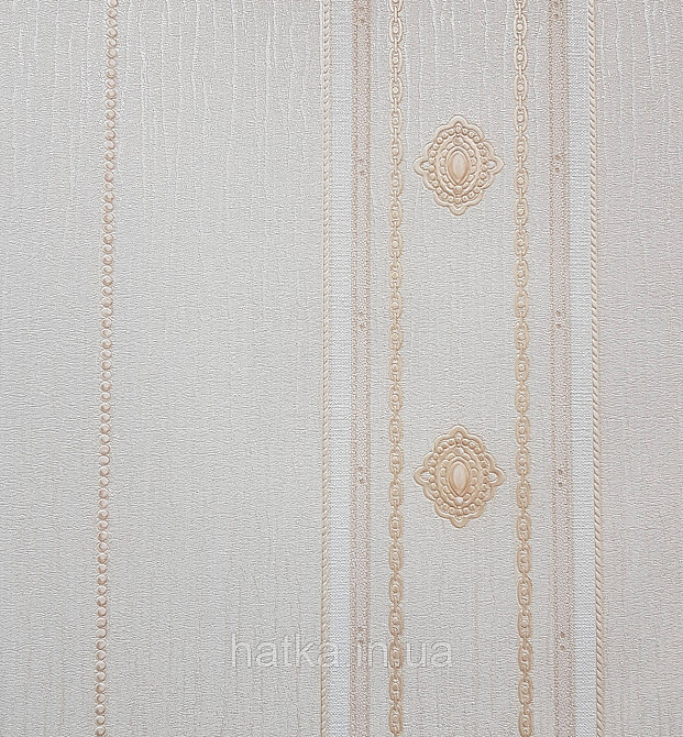 Шпалери вінілові на флізеліні AdaWall Seyyah 1.06х10 смуги широкі завитки розетки структурні бежеві золото Київ - фото 2
