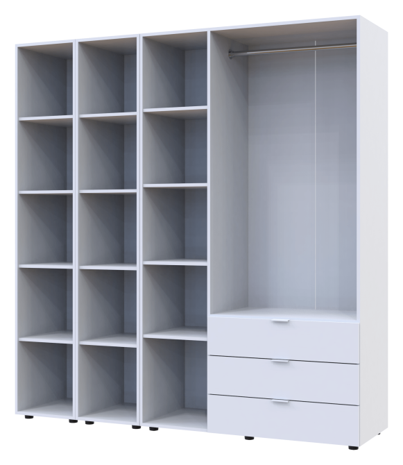 Комплект шаф для одягу Doros Гелар (3 шт.) 192,6х49,5х203,4 см Білий (DRS-011174) Дніпро - фото 2