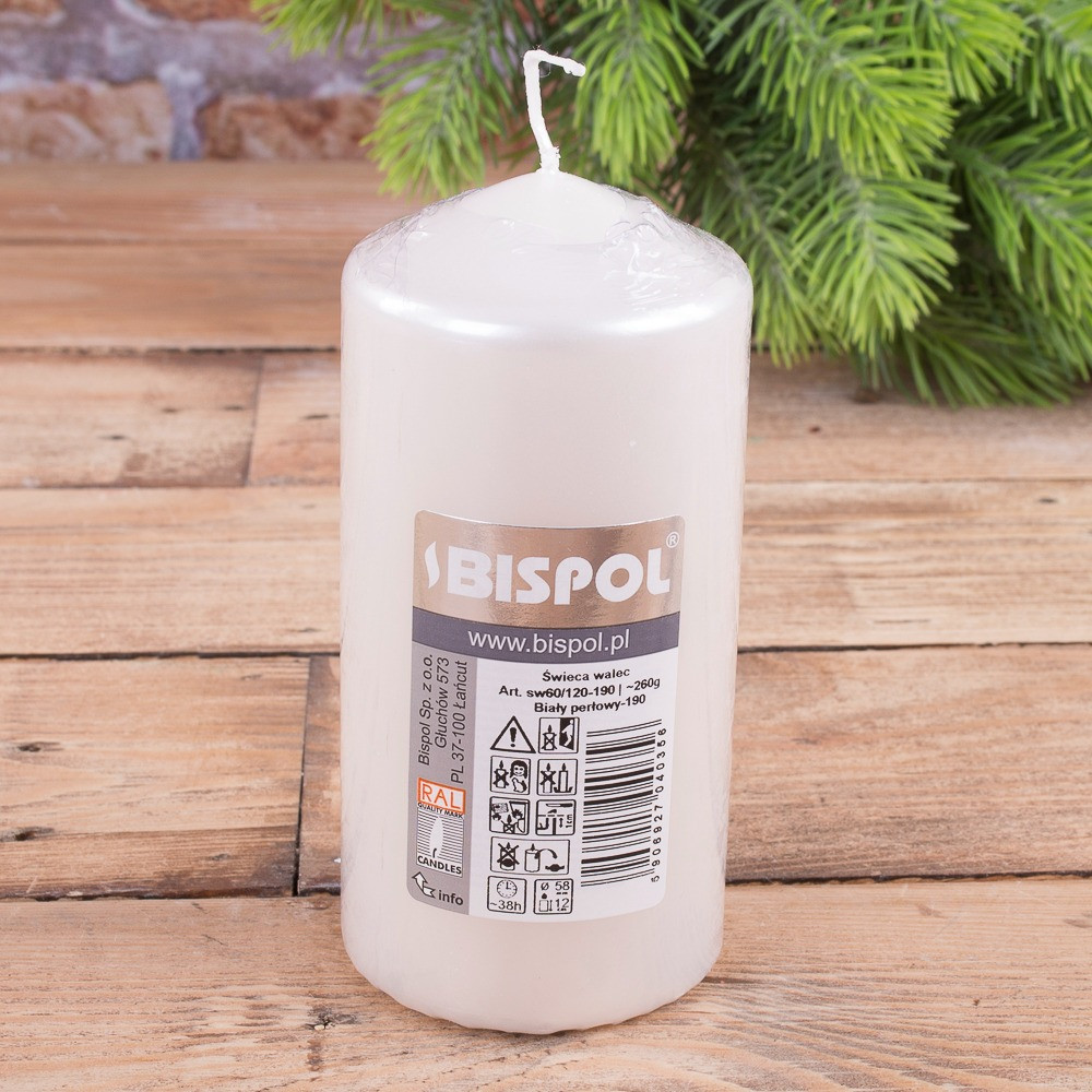 Свічка столова циліндр Bispol AURA Candles sw60/120-090 Білий Луцк - изображение 6