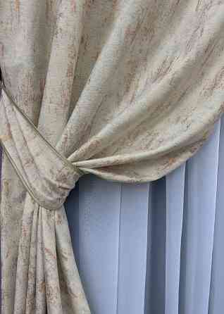 Комплект штор на люверсах VR-Textil Бархат Афина № 1538ш Молочный с терракотовым 100х250 см 2 шт (37-0156) Киев