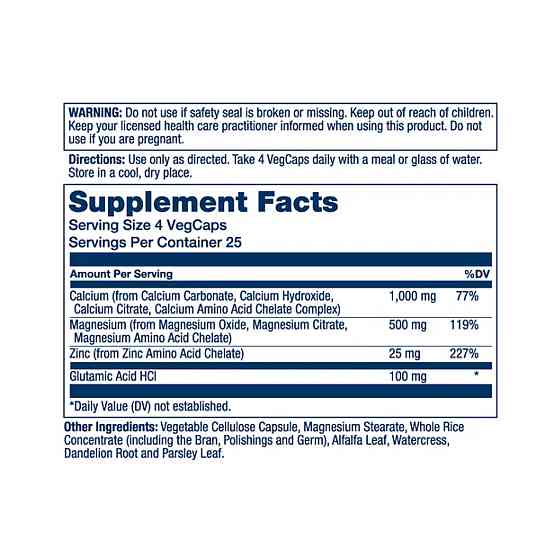 Calcium Magnesium Zinc - 100 vcaps Киев