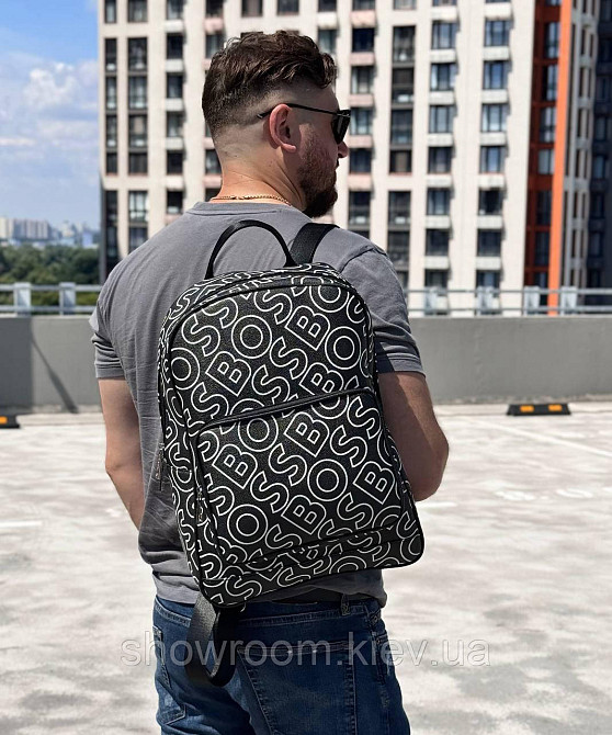 Чоловічий брендовий рюкзак Boss (2022) black Київ - фото 3