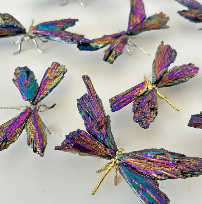 Фигурка стрекозы из натурального горного хрусталя, сувенир из натурального камня (размер 8 см), 1 шт Киев - изображение 3