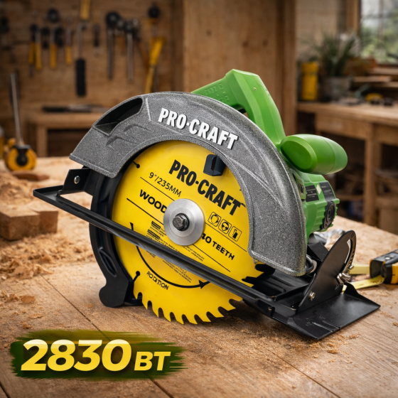 Дискова пила Procraft KR-2830 2830 Вт, циркулярна пила 235 мм, Ручна циркулярна пила 4500 об/хв Львів