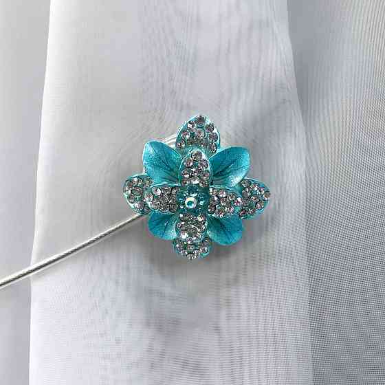 Магніти для штор та гардин "Flowers" набір 2 шт Блакитний (81-196) Київ