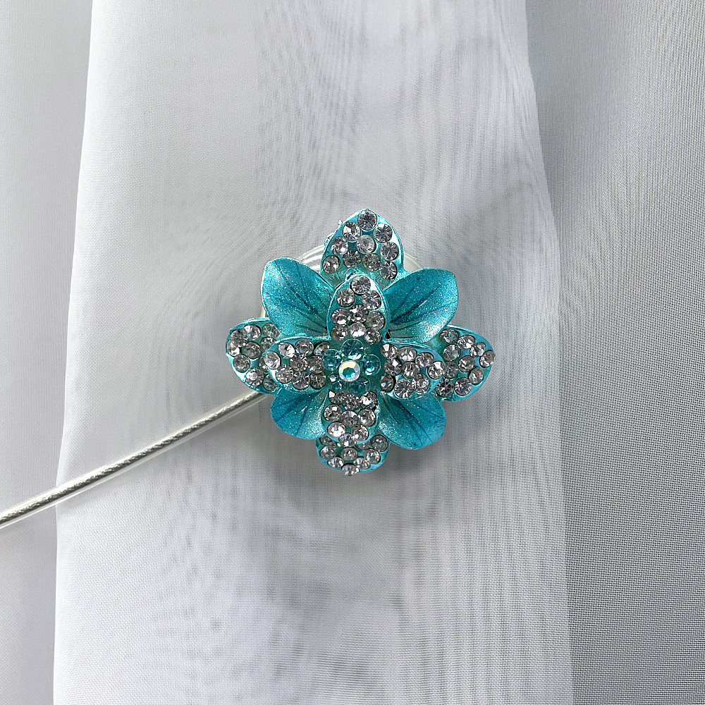 Магніти для штор та гардин "Flowers" набір 2 шт Блакитний (81-196) Київ - фото 2