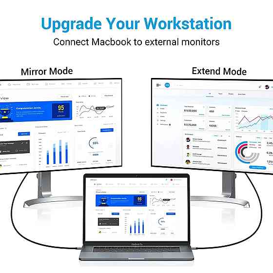 Кабель USB 3.1 Type-C M - HDMI M, 2.0m v.2.0 4K 60Hz Aluminum Alloy Type чорний Vention Винница